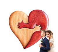 Corazón Hecho de decoración de corazón de Madera Rama de Madera | Pequeños partidarios del Hug-up, Manos sosteniendo Regalo, Escultura de Escritorio, decoración de Mesa