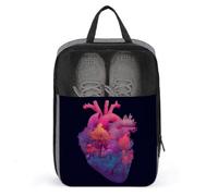 Corazón humano con una bolsa mágica para zapatos de bosque, para viajes, uso diario, bolsa de almacenamiento antipolvo para zapatos de golf