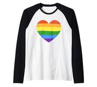 Corazón LGBT con Bandera arcoíris - Mes del Orgullo Igualdad de Género Camiseta Manga Raglan