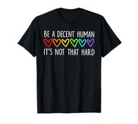 Corazón LGBT Retro Sé un Humano Decente No Es Tan Difícil Camiseta