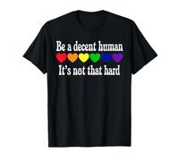 Corazón LGBT Retro Sé un Humano Decente No Es Tan Difícil Camiseta