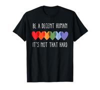 Corazón LGBT Retro Sé un Humano Decente No Es Tan Difícil Camiseta