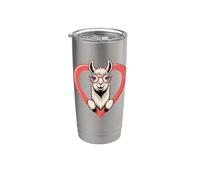 Corazón Llama Gafas Llamas Vaso térmico de acero inoxidable de doble pared