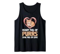 Corazón Lleno De Ronroneos Alma Llena De Amor Gato Amante Felino Mascota Camiseta sin Mangas