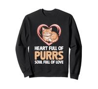 Corazón Lleno De Ronroneos Alma Llena De Amor Gato Amante Felino Mascota Sudadera