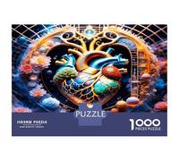Corazón Mágico Floral 1000 Piezas Puzzle Premium encantada del Amor Paquete De Puzzle, Cochetón Resistente - Decoración Bonita, Regalo De Cumple para Entusiastas 38x26cm/1000pcs