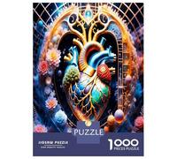 Corazón Mágico Floral 1000 Piezas Set De Puzzle Magia encantada del Amor Puzzle Cochetón Extra Grueso - Antiestrés Y Viajes, Entrena El Cerebro para 12+ Años 70x50cm/1000pcs