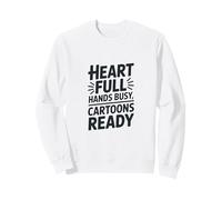 Corazón Manos Llenas Ocupado Dibujos Animados Listo Sudadera