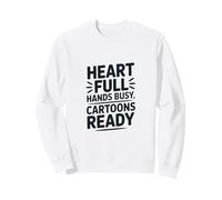 Corazón Manos Llenas Ocupado Dibujos Animados Listo Sudadera