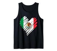 Corazón mexicano independencia de México Bandera mexicana mexicana Camiseta sin Mangas
