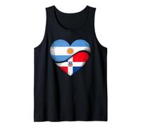 Corazón Mitad Argentino Mitad Dominicano Raíces Argentina Camiseta sin Mangas