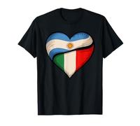 Corazón Mitad Argentino Mitad Italiano Raíces Argentina Camiseta