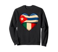 Corazón Mitad Cubano Italiano Raíces Herencia Cuba Italia Sudadera