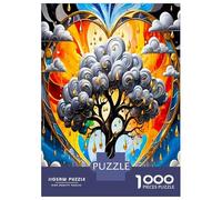 Corazón Nube Árbol 1000 Piezas Set De Puzzle Magia de sueños caprichosos Puzzle Cartón Extra Grueso - Antiestrés Y Viajes, Entrena El Cerebro para 12+ Años 52x38cm/1000pcs