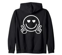 Corazón Ojos Sonrisa Cara Paz Mano Amor Felicidad Car Sudadera con Capucha