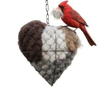Corazón para anidar pájaros, Soporte de Material para nidos de pájaros, Cajas Recargables para pájaros Colgantes para Jardines del Reino, Cajas de colibrí en Forma de corazón para