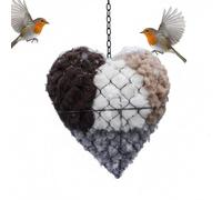 Corazón para Nidos de Aves Arte de Jardín Decorativo - Refugio Colgante En Forma De Corazón Recargable,Soporte para Material de Nidificación - Para Periquitos Agapornis Canarios y Exterior en Invierno