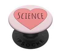 Corazón Pastel Rosa Valentine Humor Científicos Amo la Ciencia PopSockets PopGrip Adhesivo