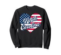 Corazón patriótico del Estado de Carolina del Norte Estados Unidos Hombres Mujeres y niños Sudadera