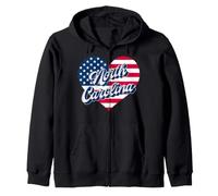 Corazón patriótico del Estado de Carolina del Norte Estados Unidos Hombres Mujeres y niños Sudadera con Capucha