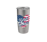 Corazón patriótico del estado de Dakota del Norte Estados Unidos hombres mujeres y niños Vaso térmico de acero inoxidable de doble pared