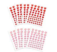 Corazón Pegatinas Cara de Acrílico, 480 Piezas Diamantes Brillantes Autoadhesivos y Diamantes de imitación Autoadhesivos para Maquillaje, Manualidades, Uñas, Día de San Valentín, Bricolaje