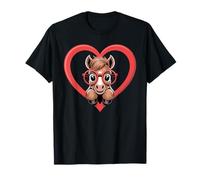 Corazón Poni Gafas Caballo Camiseta