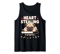 Corazón Pug Perro Divertido Regalo Pug Cachorro Camiseta sin Mangas