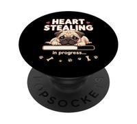 Corazón Pug Perro Divertido Regalo Pug Cachorro PopSockets PopGrip Adhesivo