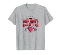 Corazón Retro de la Corona de tu Madre con diseño de Fan más Grande de 1984 Camiseta, Hombre, Gris Jaspeado, XL