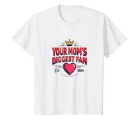 Corazón Retro de la Corona de tu Madre con diseño de Fan más Grande de 1984 Camiseta, Niños, Blanco, 10 años