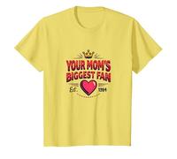 Corazón Retro de la Corona de tu Madre con diseño de Fan más Grande de 1984 Camiseta, Niños, Limón, 10 años