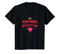 Corazón Retro de la Corona de tu Madre con diseño de Fan más Grande de 1984 Camiseta, Niños, Negro, 3 años