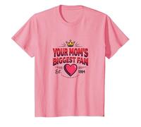 Corazón Retro de la Corona de tu Madre con diseño de Fan más Grande de 1984 Camiseta, Niños, Rosado, 4 años
