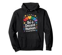 Corazón retro vintage sea un humano decente no es tan Sudadera con Capucha