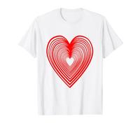 Corazón Rojo Amor Amistad Camiseta gráfica económica, Hombre, Blanco, S