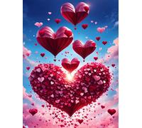 Corazón Rojo Cielo Puzzle de 70 Piezas para Adultos, Rompecabezas Adultos Imposible, Juego de Habilidad para Toda La Familia, Regalo para Ella o Él