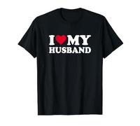 Corazón Rojo Me Amo A Mi Marido Camiseta gráfica económica, Hombre, Negro, XL