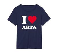 Corazón Rojo Me Amo Arta Camiseta, Mujer Tallas Grandes, Azul Marino, 6XL Grande