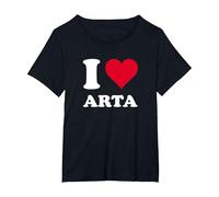Corazón Rojo Me Amo Arta Camiseta, Mujer Tallas Grandes, Negro, 5XL Grande