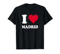 Corazón Rojo Me Amo Madrid Camiseta gráfica económica, Hombre, Negro, S