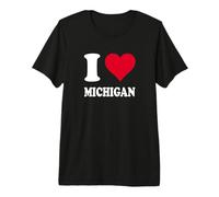 Corazón Rojo Me Amo Michigan Camiseta Premium
