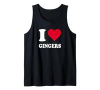 Corazón Rojo Me Encanta Pelirroja Camiseta sin Mangas