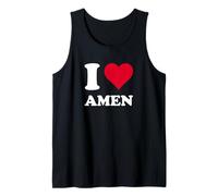Corazón Rojo Me Encanto Amen Camiseta sin Mangas