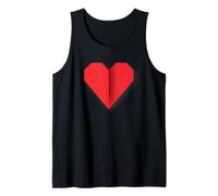 Corazón Rojo Origami Estilo Amantes Símbolo Diseño Camiseta sin Mangas