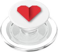 Corazón Rojo Origami Estilo Amantes Símbolo Diseño PopSockets PopGrip para MagSafe