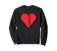 Corazón Rojo Origami Estilo Amantes Símbolo Diseño Sudadera