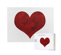 Corazón Rojo rubí,Rompecabezas de Madera de 500 Piezas, Juego Familiar, Rompecabezas para Adultos, Adolescentes, decoración del hogar