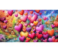 Corazón Rosa 3D Puzzle de 1000 Piezas - Juego edugatoivo diFícil & Estimulante Regalo para Adultos y niños 75x50/1000pcs