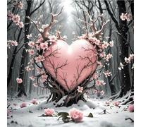 Corazón Rosa del Bosque Puzzle 120 Piezas,Rompecabezas DIY Adultos,Puzle Clásico para Adultos Entretenimiento Creativo, Juegos Desafiantes